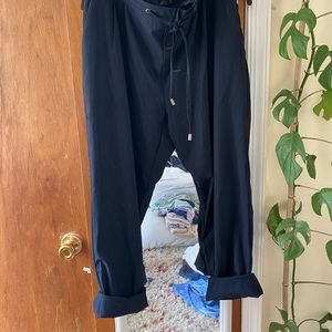 Zara basics — pinstripe pleated slacks. Perfect comfy work pants! Size XL